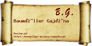 Baumüller Gajána névjegykártya